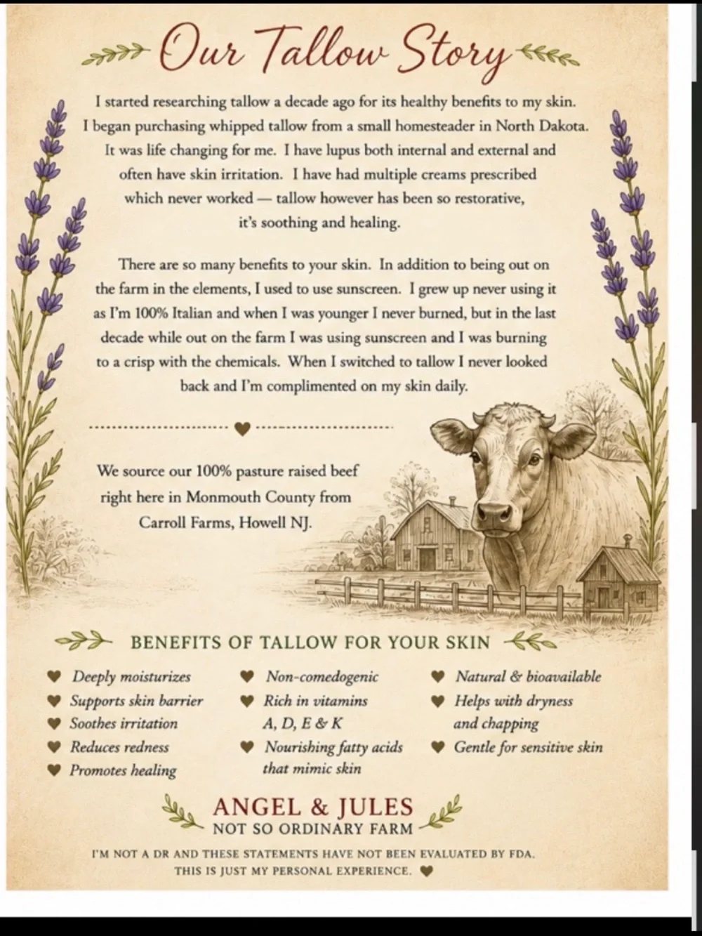 Fresh Jersey farm fresh Shepherdess Whipped Tallow Balm